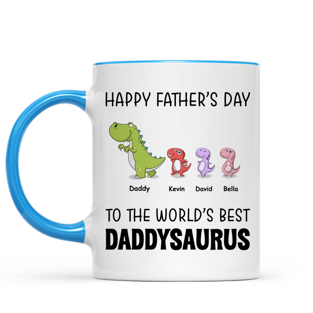 Gossby Personalized DADASAURUS Mug (2 Kids) - Funny Dad Gift from Daughter,  Son with Dinosaur Avatar…See more Gossby Personalized DADASAURUS Mug (2