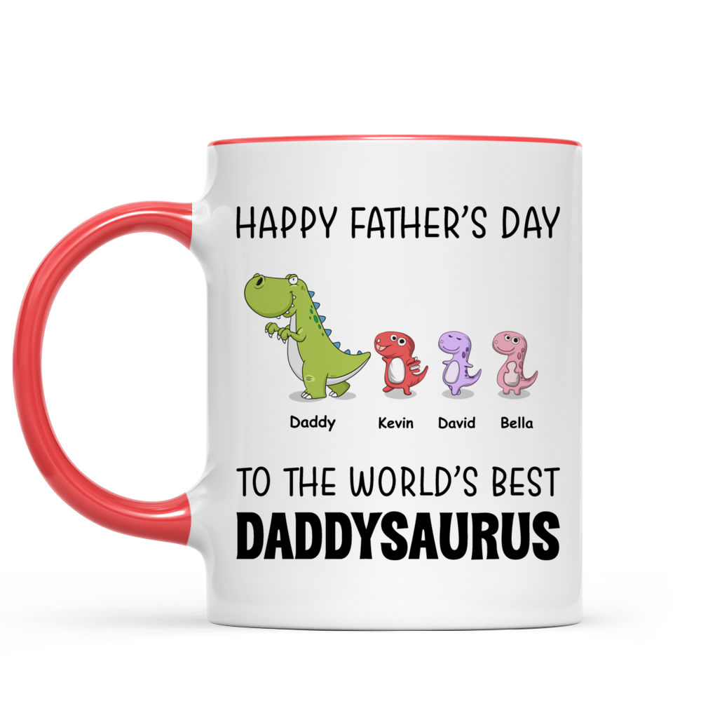 Dadasaurus Coffee Mug, Personalized Dad Cup with Kids Names, New Baby Gift  for Husband Papa, Dinosau…See more Dadasaurus Coffee Mug, Personalized Dad