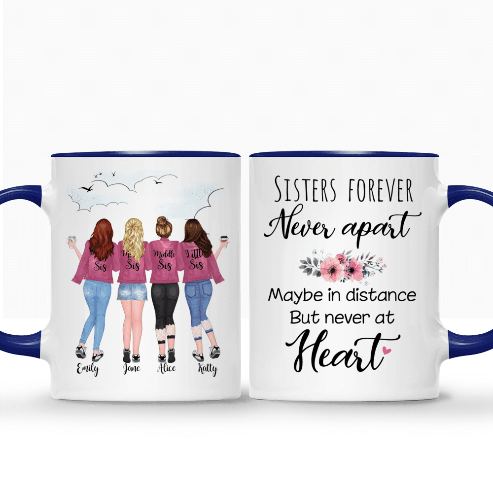 Sisters Long Distance Quotes Personalized State Colors Coffee Mug, Cus -  PersonalFury