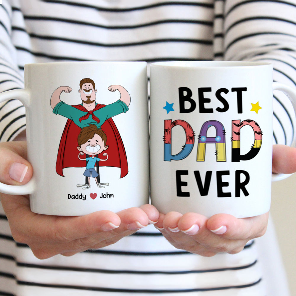 Personalized Mug - Father and Child - Best Dad Ever T1