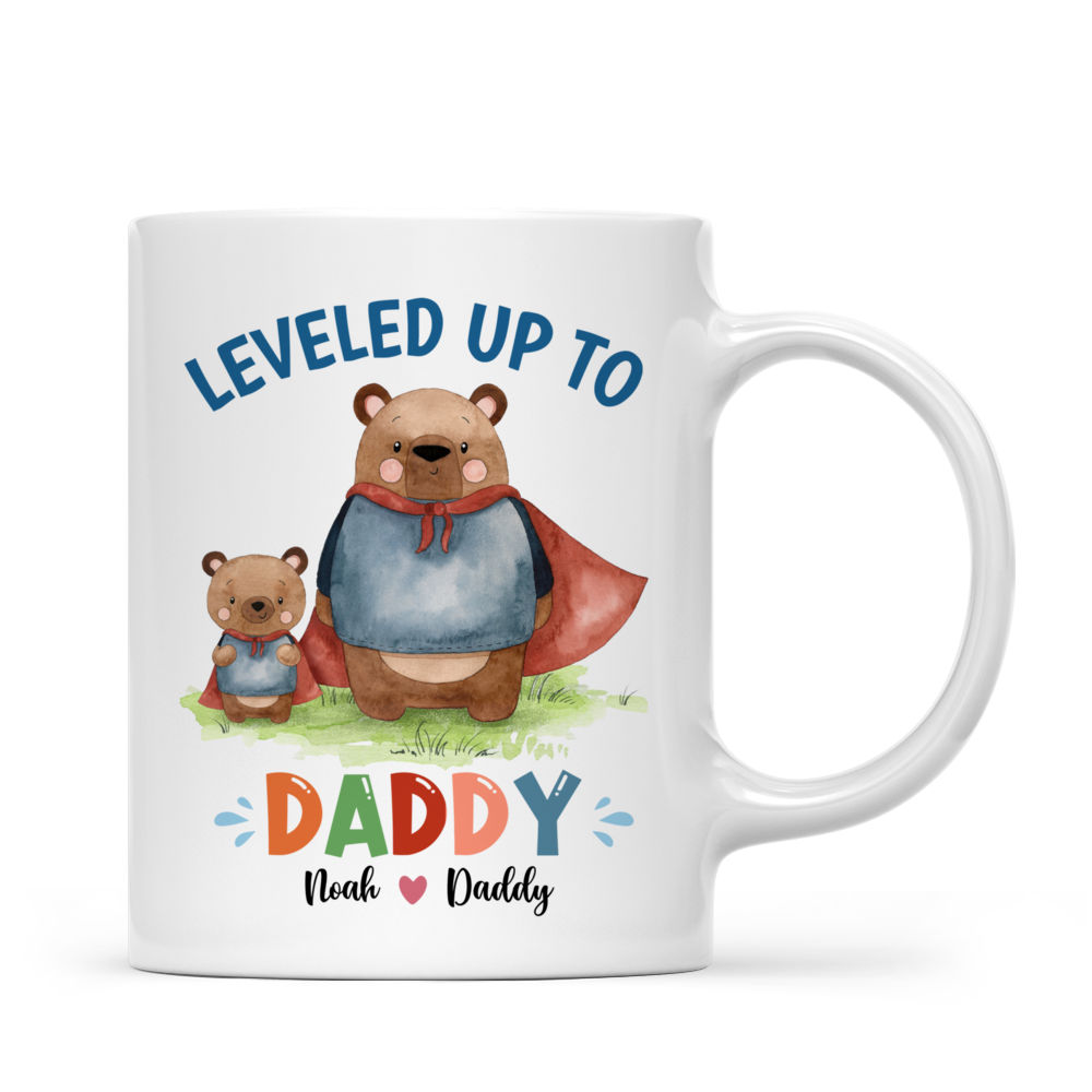 Personalized Mug - Father's Day - Leveled Up To Daddy - Bear_8