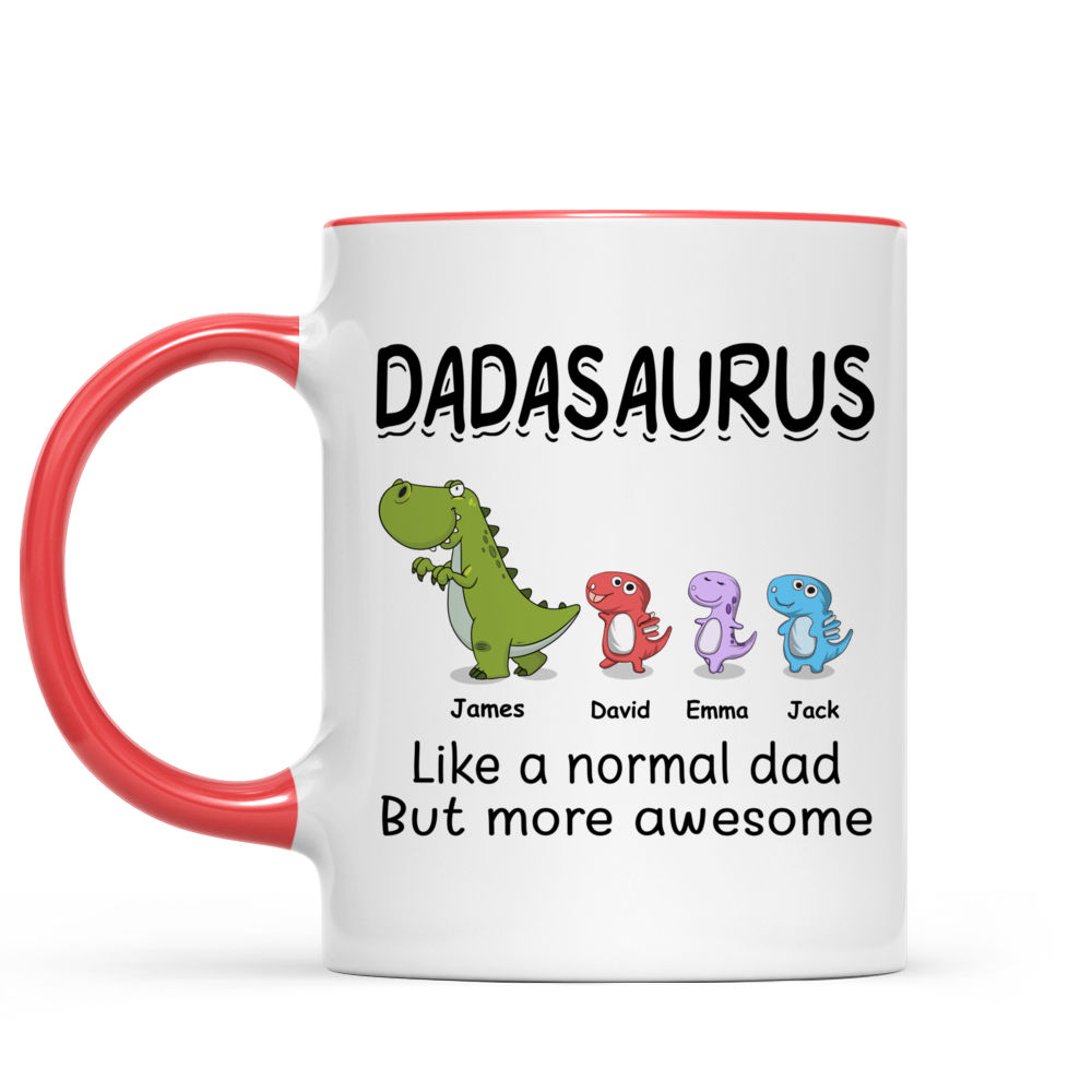 Gossby Personalized DADASAURUS Mug (2 Kids) - Funny Dad Gift from Daughter,  Son with Dinosaur Avatar…See more Gossby Personalized DADASAURUS Mug (2