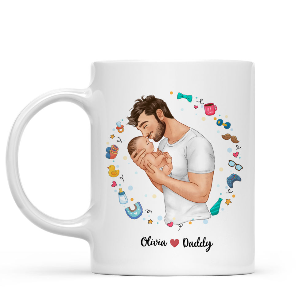 Personalized Mug - Father's Day Gifts - Father and Baby - My 1st Father's day - 2024 Mug H1_1