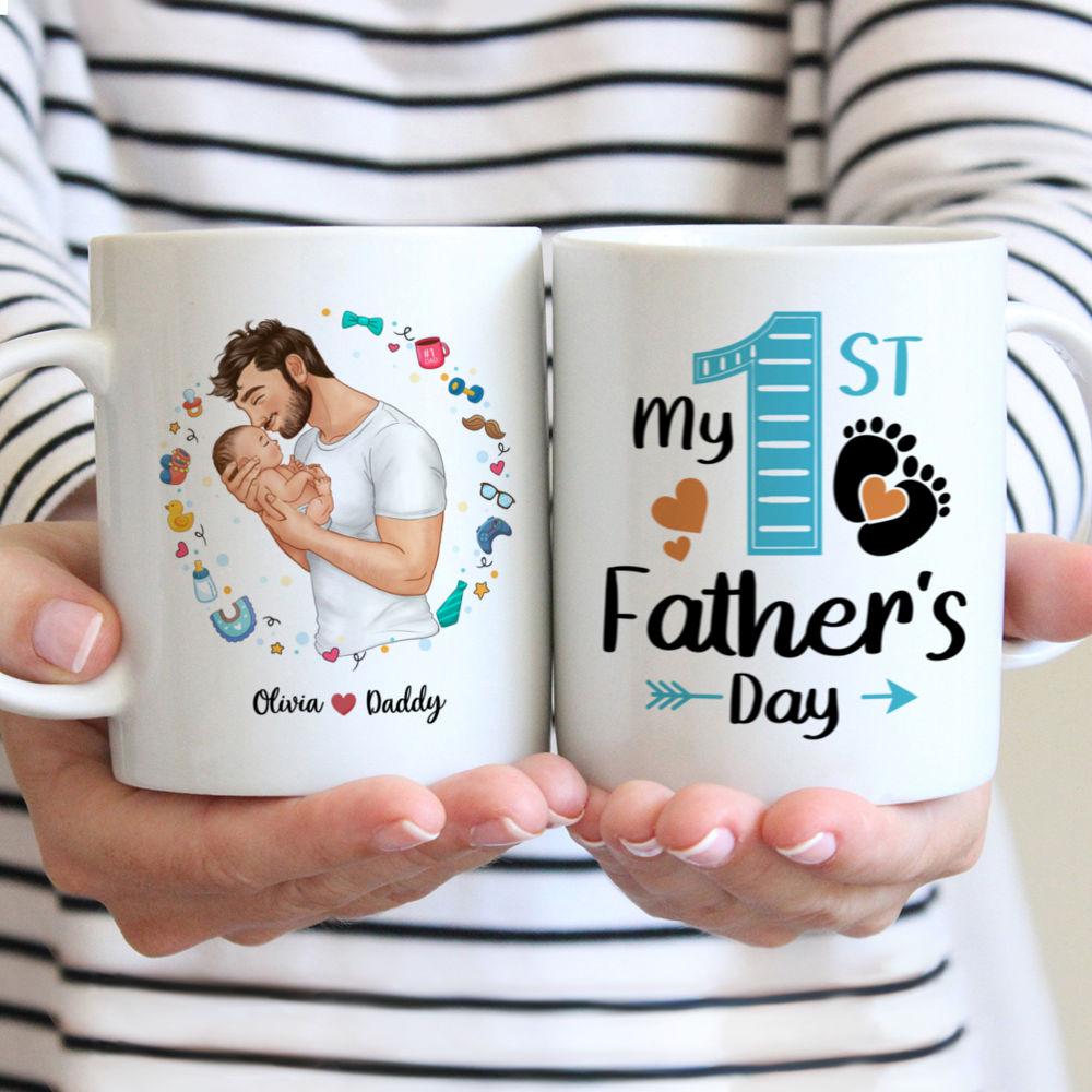 Personalized Mug - Father's Day Gifts - Father and Baby - My 1st Father's day - 2024 Mug H1