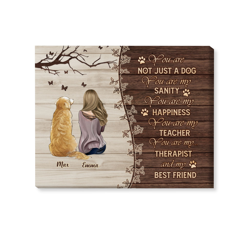 You Are Not Just A Dog Wrapped Canvas - Personalized Girl and Dog Canvas_1
