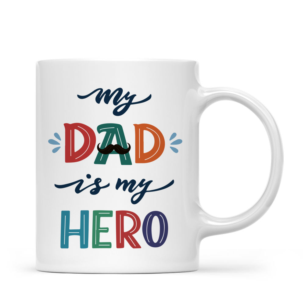 Personalized Mug - Father and Kid - My Dad is my Hero - 2024 - H4