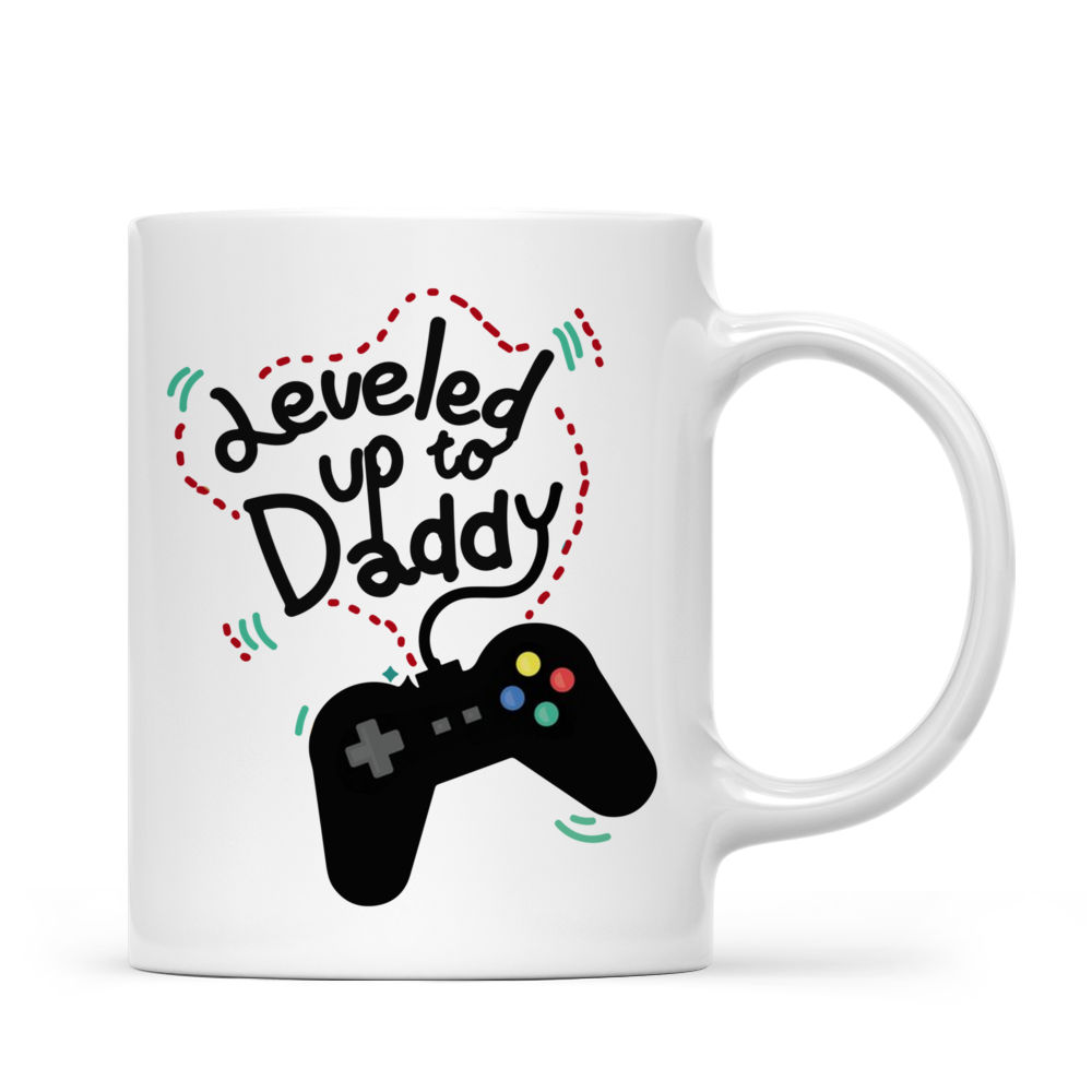 Personalized Mug - Father and Kid - Leveled Up To Daddy - 2024- H4_2