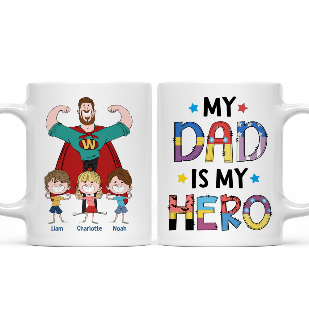 Personalized Mug - Father and Child - My Dad is my Hero T2_3