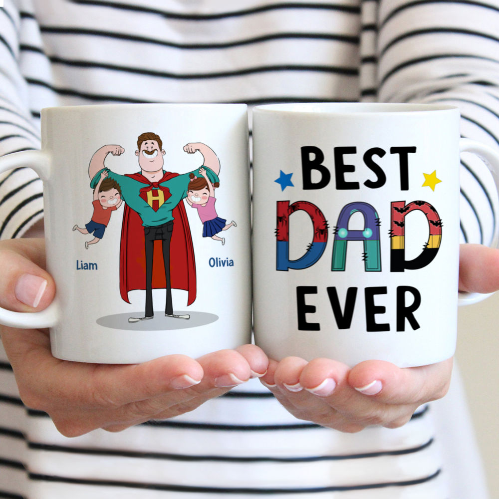 Personalized Mug - Father and Child - Best Dad Ever H3