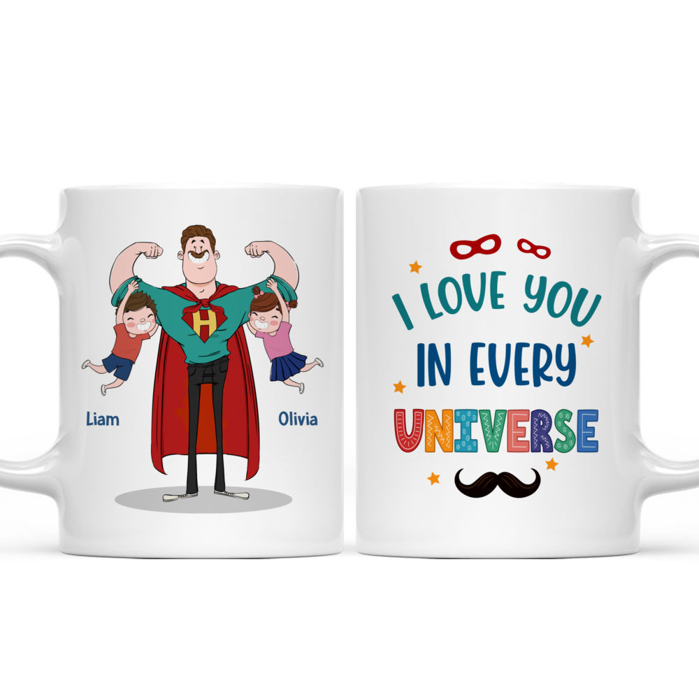 Personalized Mug - Father and Kid's - I love you in every universe H3_3