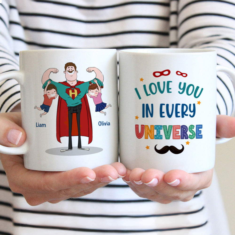 Personalized Mug - Father and Kid's - I love you in every universe H3