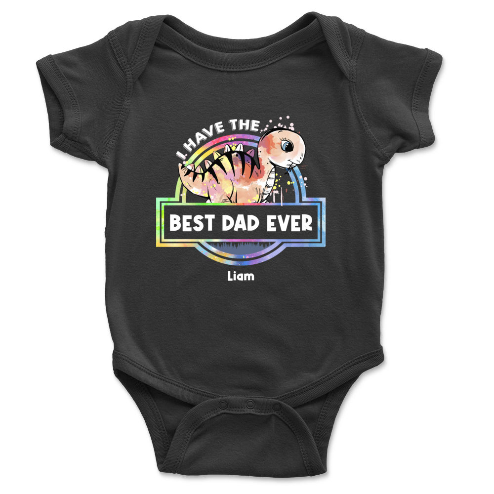 Personalized Shirt - Family - Best Dad ever - I Have the Best Dad Ever  Black Shirt_1