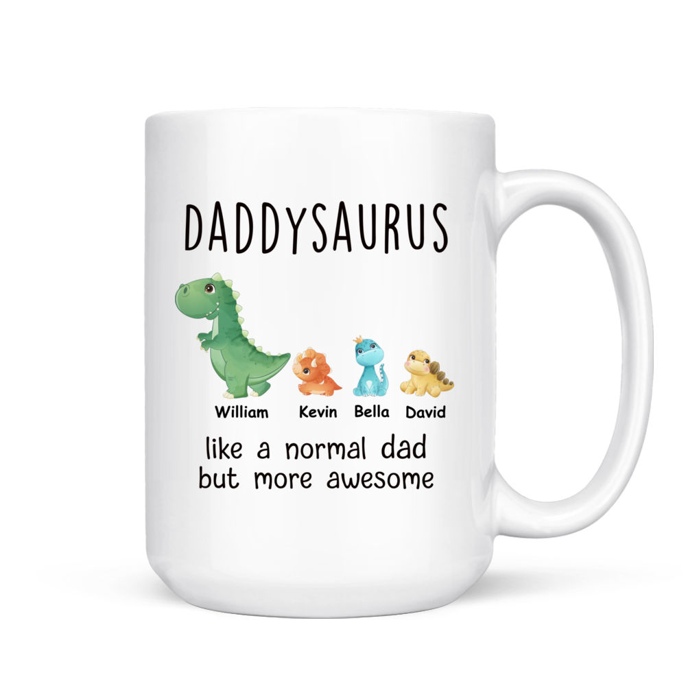 Gossby Personalized DADASAURUS Mug (2 Kids) - Funny Dad Gift from Daughter,  Son with Dinosaur Avatar…See more Gossby Personalized DADASAURUS Mug (2