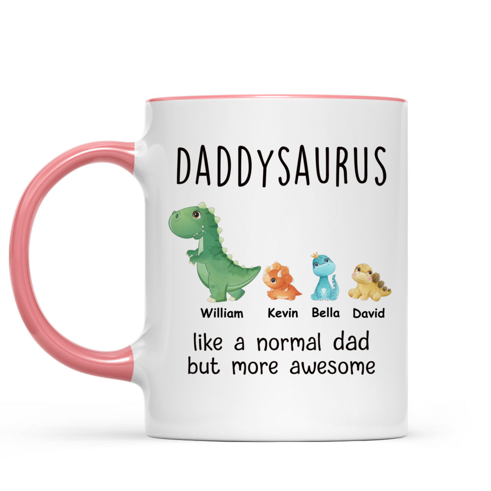 Personalized Dad Mug, Dadasaurus Coffee Mug, Dinosaur Lover Mug