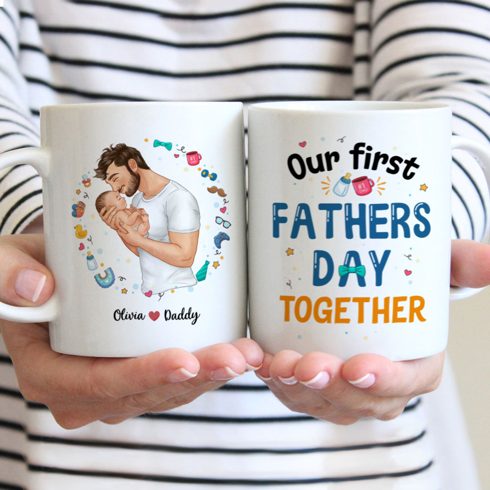 Personalized Mug - Father and Baby - Our first Father's day together - 2024 Mug H1 - 2