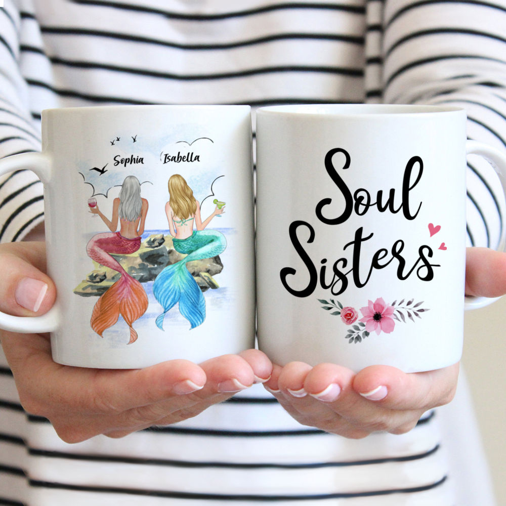 Personalized Mug - Best Friend Mermaid Girls - Soul sisters