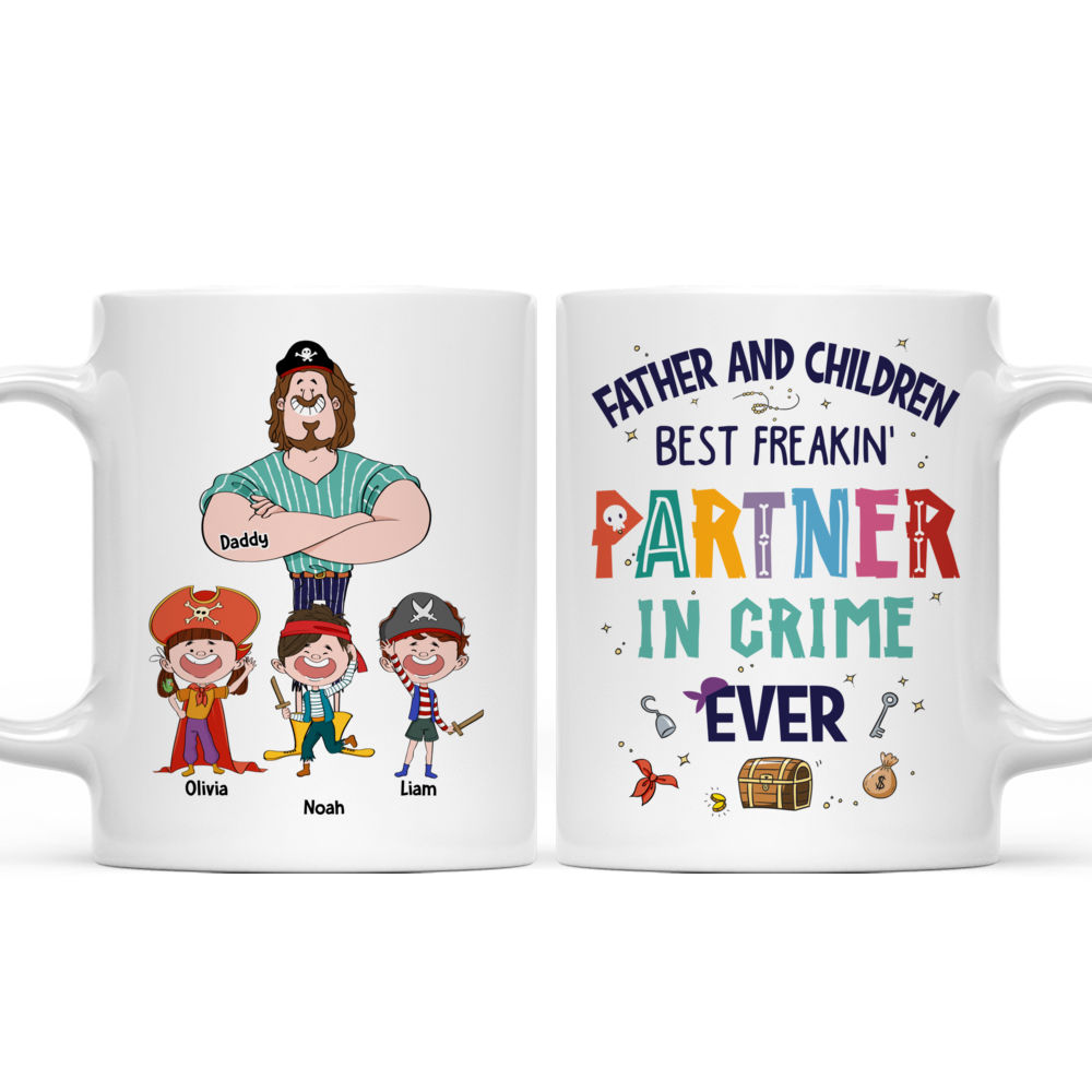 Personalized Mug - Father & Children - Father and children best freakin' partner in crime ever._3