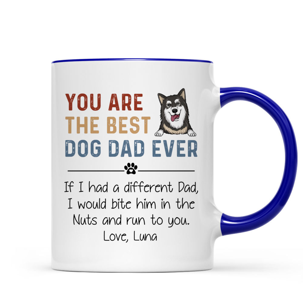 Personalised Blue Dog Mug for Dad Mug / Daddy BEST DAD 