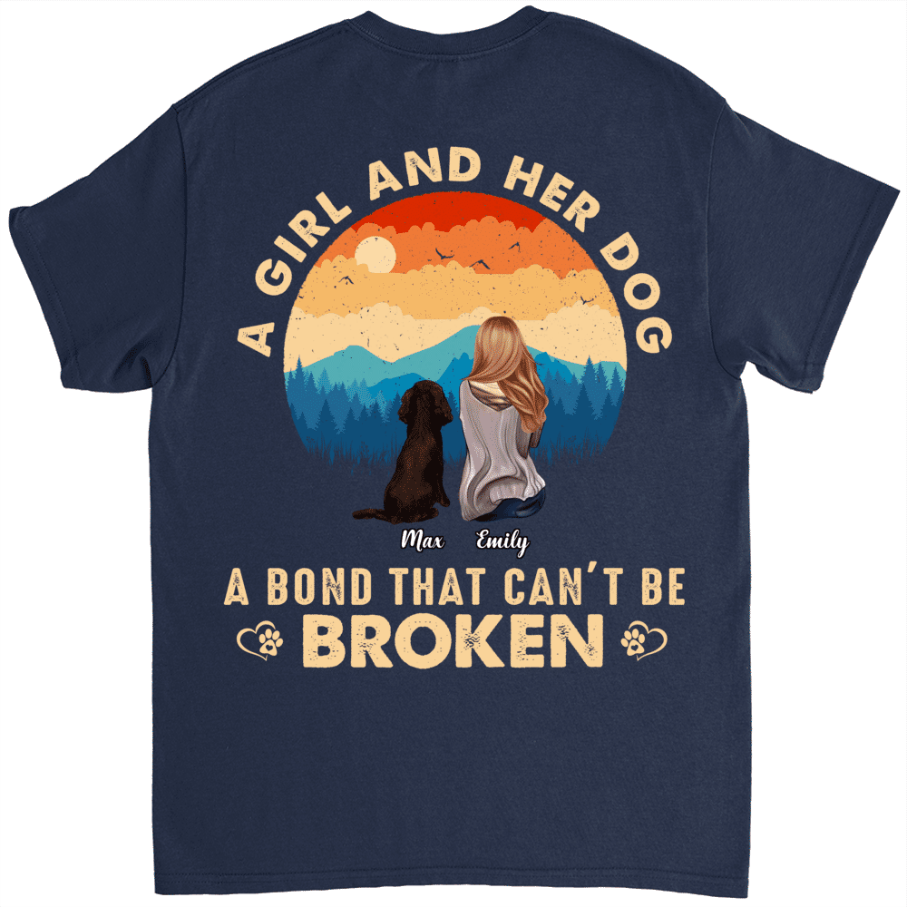 Personalized Shirt - Shirt - A girl and her dog, a bond that can't be broken (B)_1