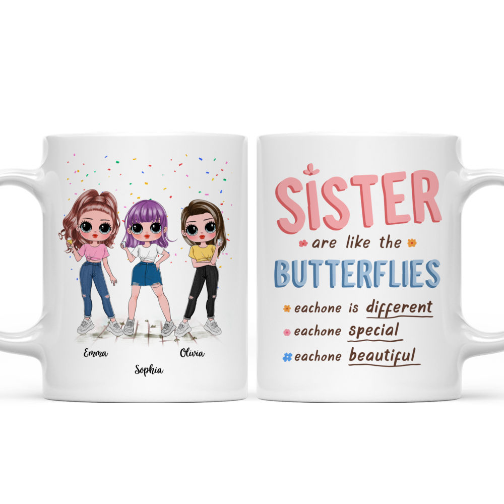 Personalized Mug - Sisters - Sisters are like the butterflies_3