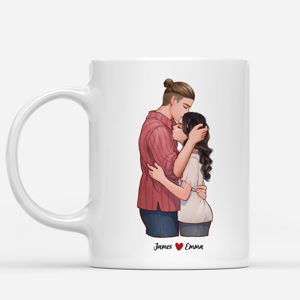 Personalized Mug of Couple Hugging - My Heart is Whenever You Are_1