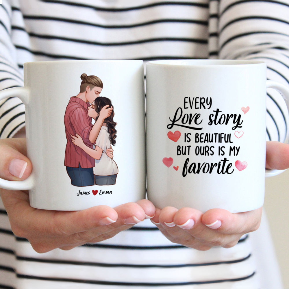 Couple Hugging - Every Love Story Is Beautiful But Ours Is My Favorite - Couple Gifts, Valentine's Day Gifts, - Personalized Mug