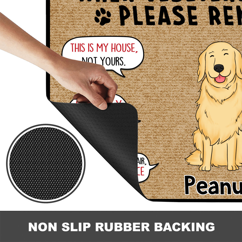 Personalized DoorMat - Dogs doormat - When visiting my house please remember_3