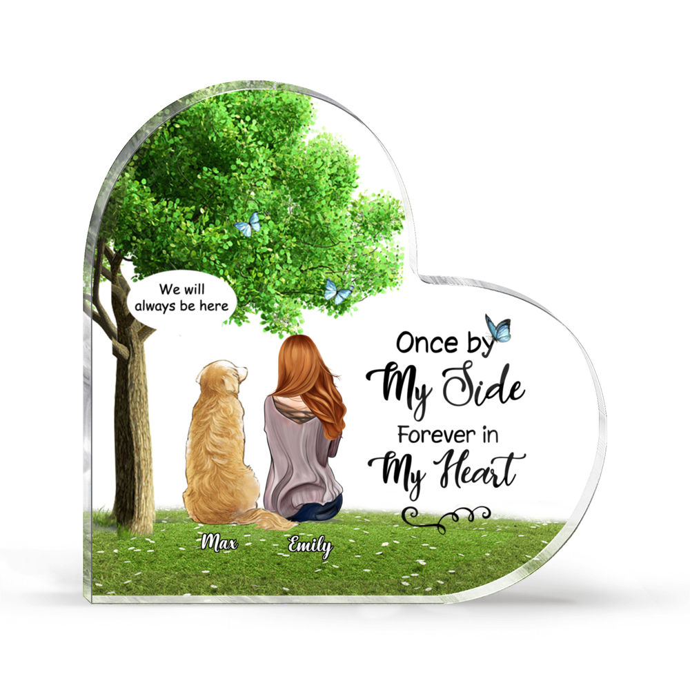 Heart Acrylic Plaque - Once by my side forever in my heart_1