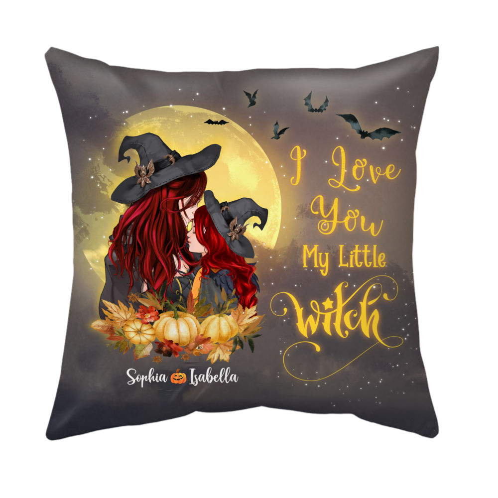 Mother & Little Witch - I love you my Little Witch - Personalized Pillow