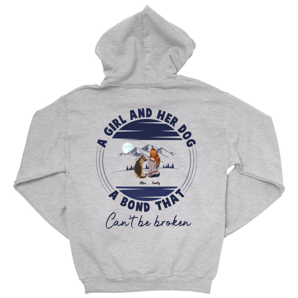 Dogs hoodie - A girl and her dog a bond that can't be broken_1