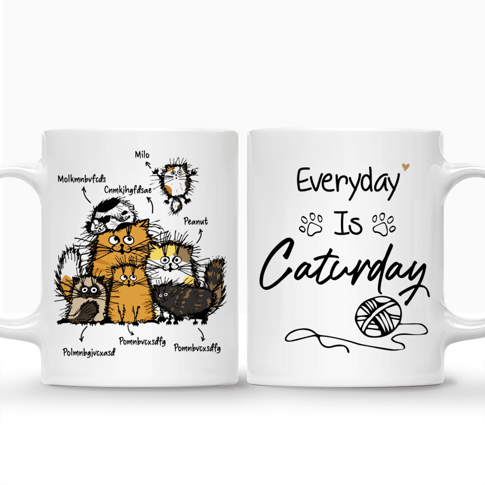 Custom Coffee Mug - Cat Family - Everyday Is Caturday_3