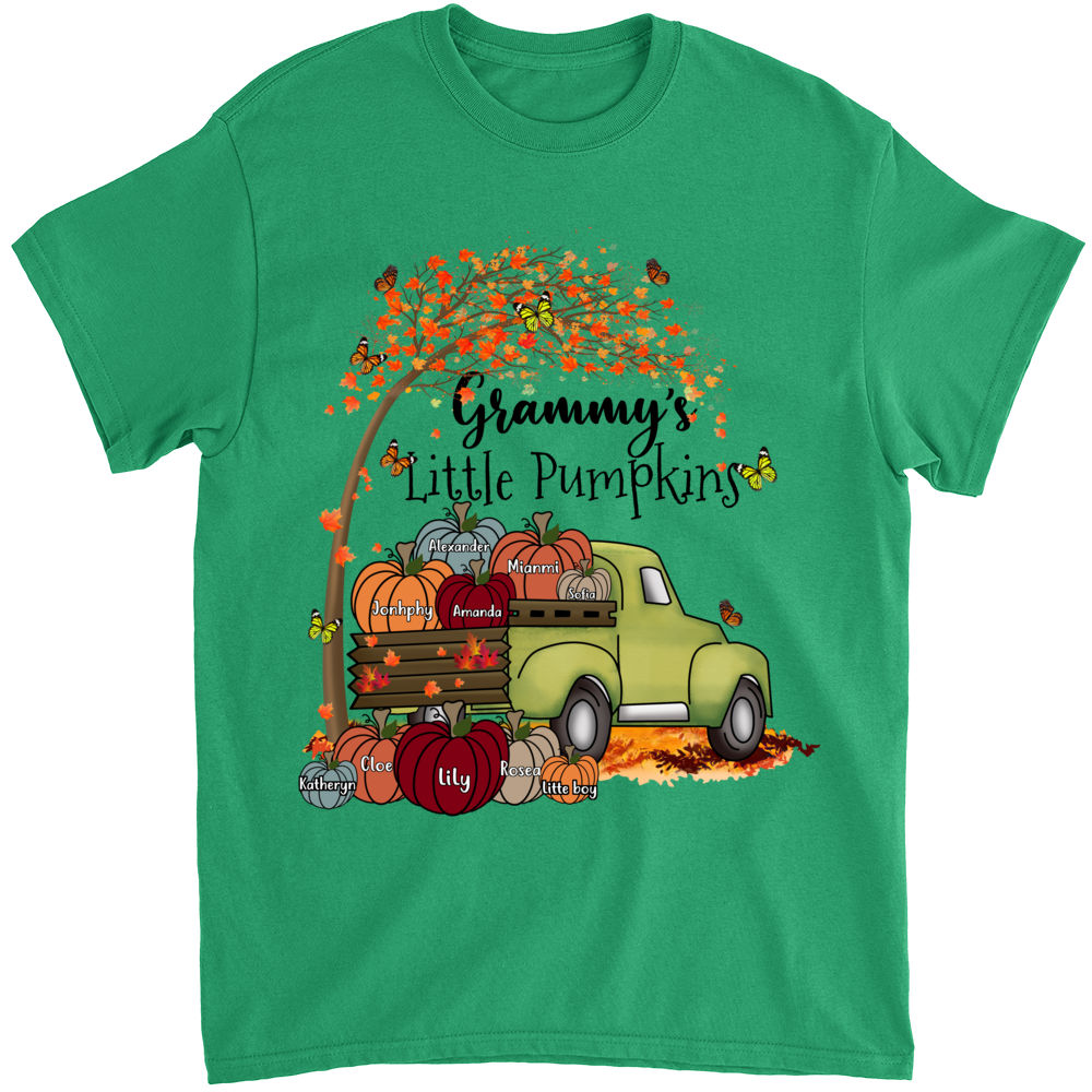 Personalized Shirt - Gift For Grandma - Grandma's Little Pumpkin - Custom T shirts_1