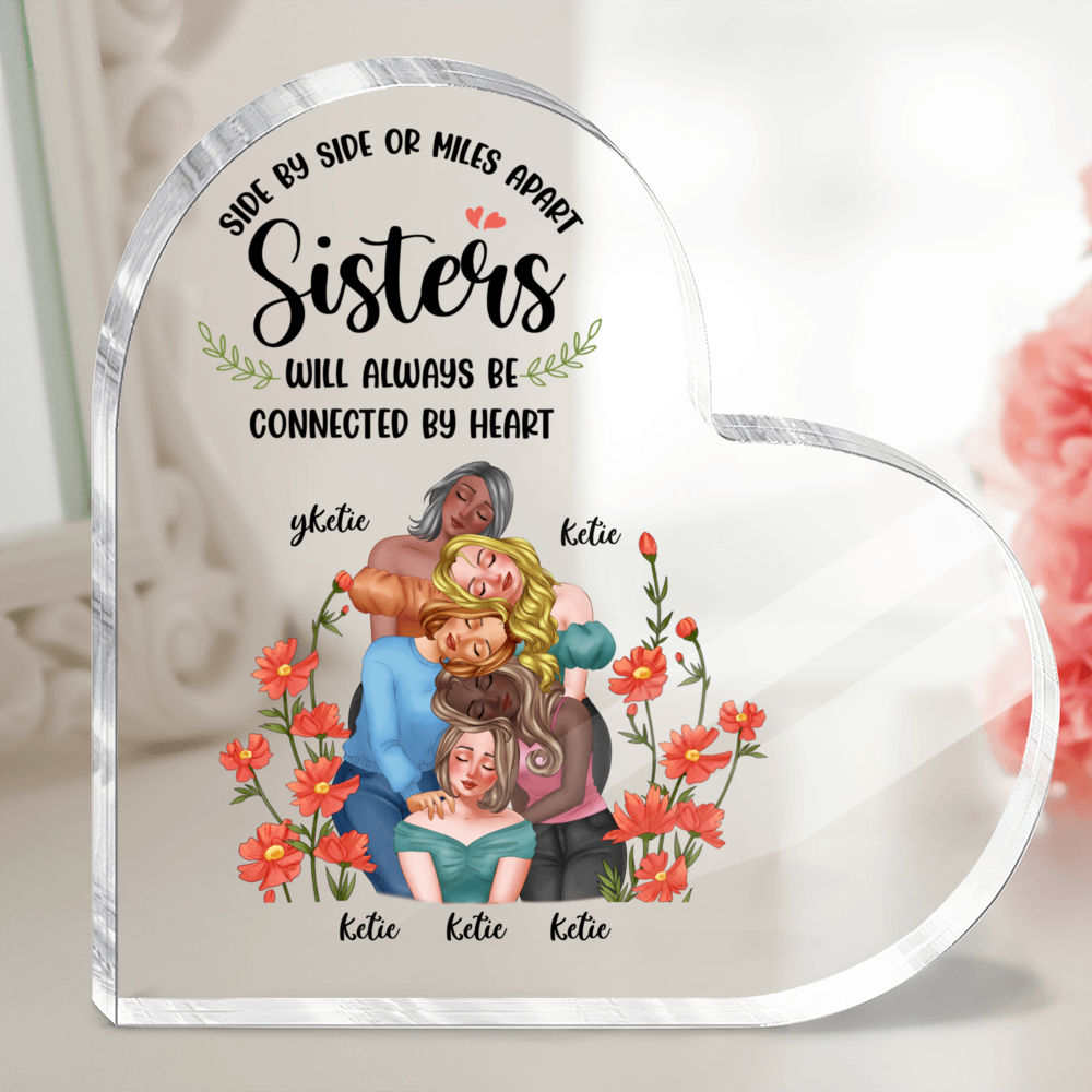 Heart Acrylic Plaque - Life is better with Sisters - Custom Acrylic - Personalized Desktop
