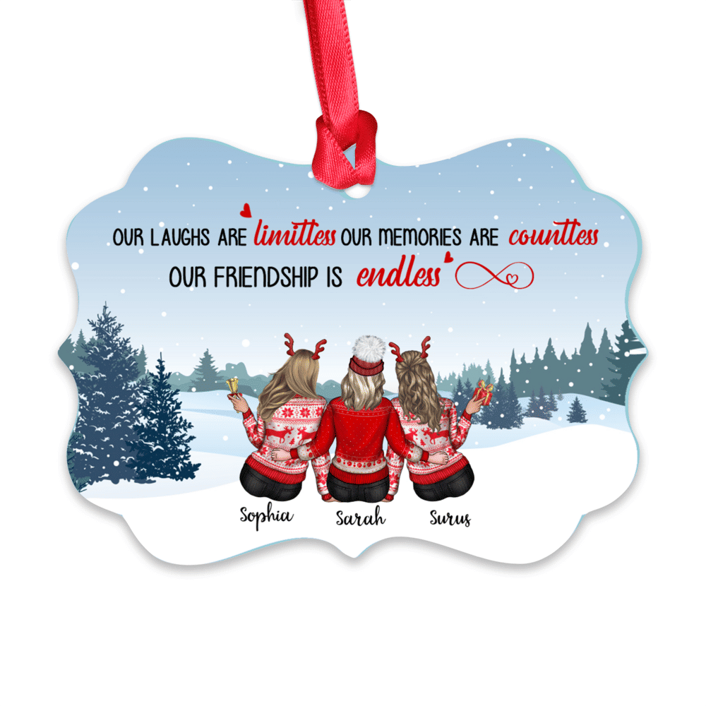 Besties Ornament Our laughs are limitless our memories are countless