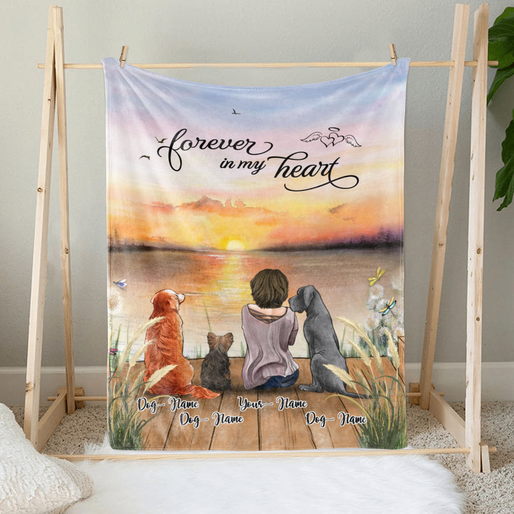 Girl and dogs - Personalized dog doormat – Giftymize™️