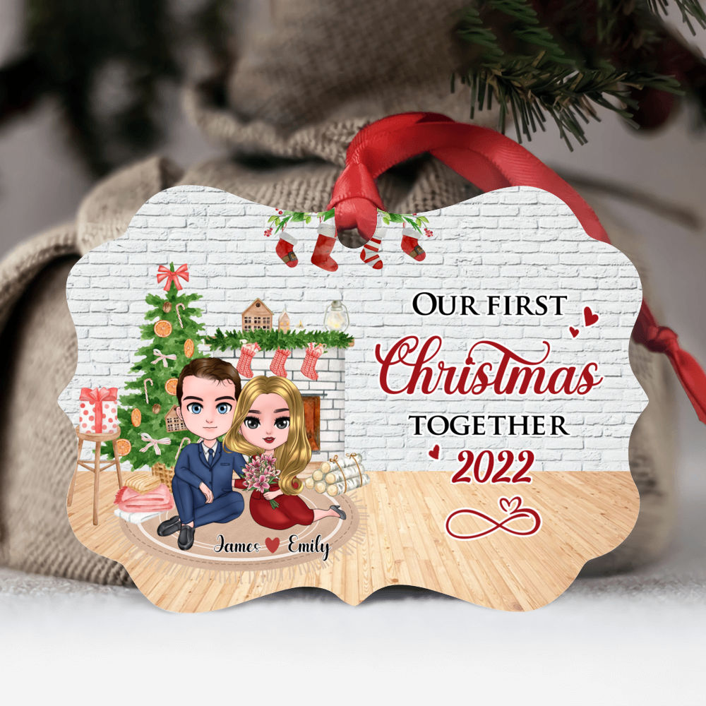 Couple Ornament - Our First Christmas Together - Personalized Ornament, image size:1000x1000