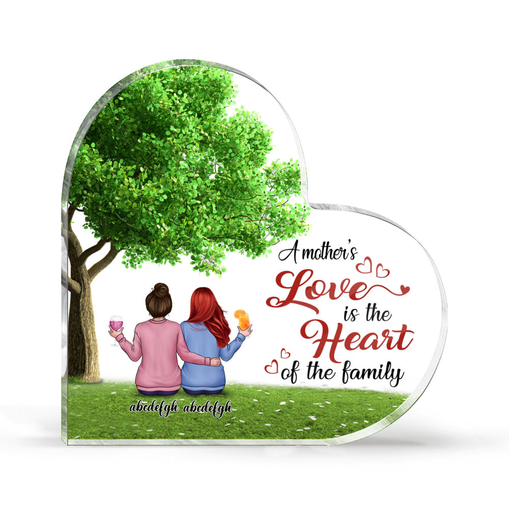 Transparent Plaque - A mother's love is the heart of the family (Custom ...