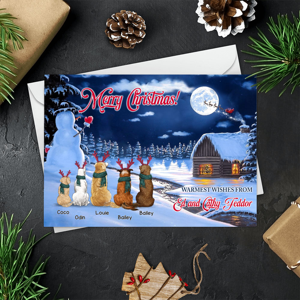 Personalized Card - Personalized - Christmas Postcard - Merry Christmas Warmest wishes from The Smiths_1