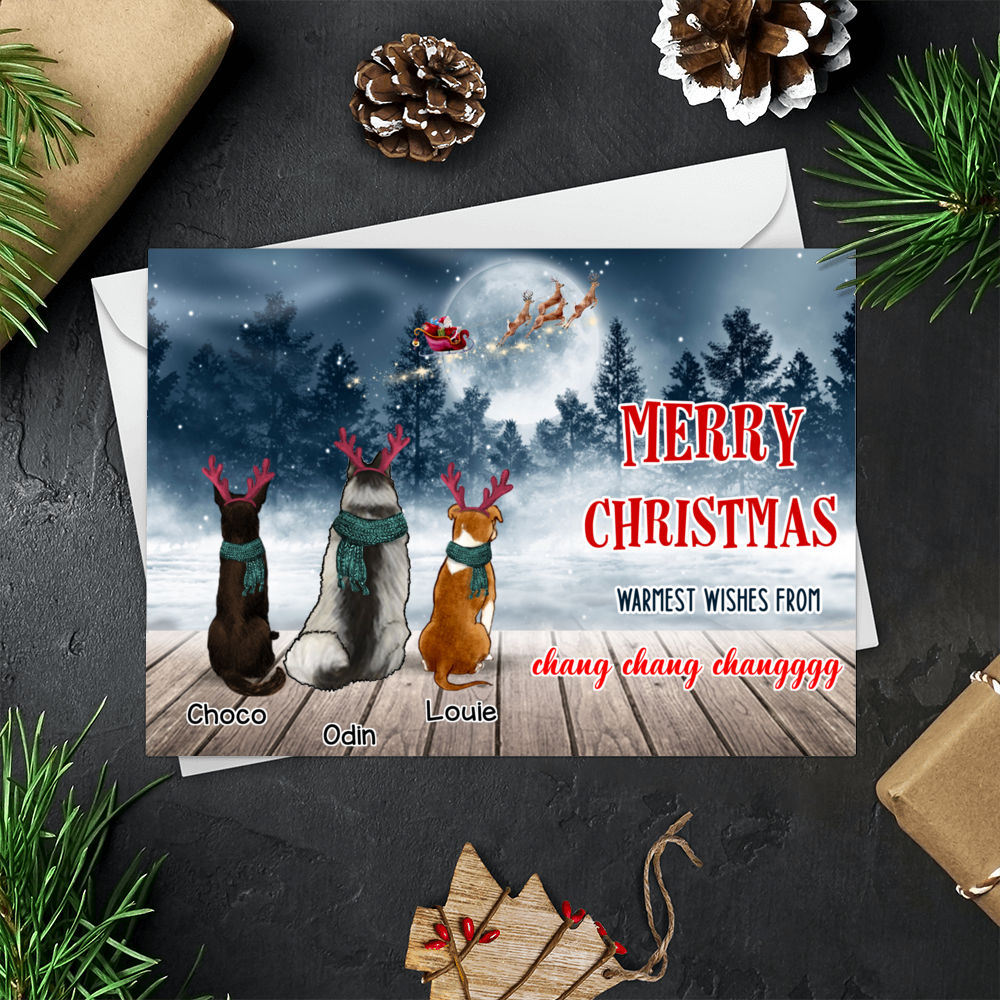 Personalized Card - Personalized - Christmas Personalized Postcard - Merry Christmas Warmest wishes from Johnson Family_1