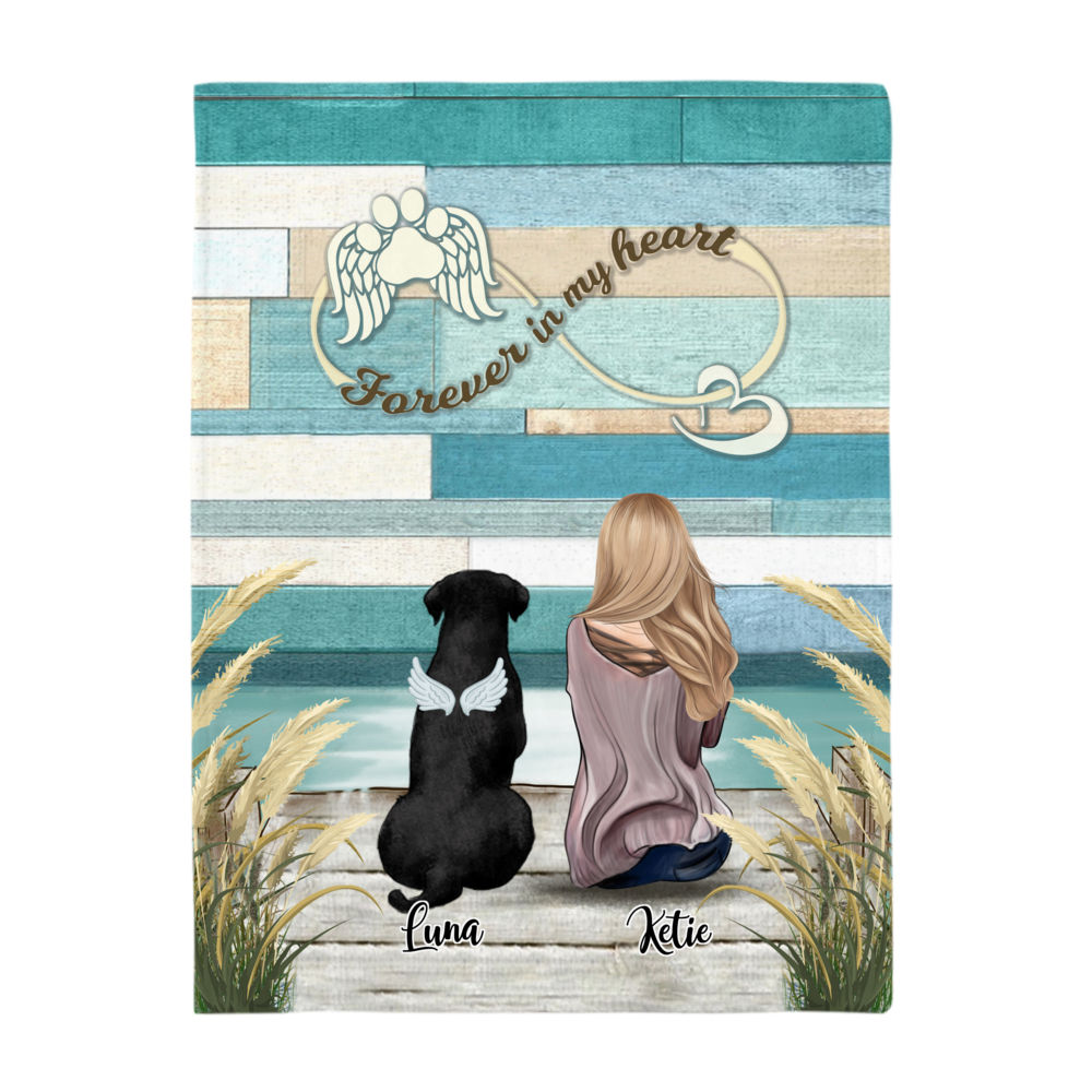 Personalized Fleece Blanket - Forever In My Heart (Loss of Dogs)_2