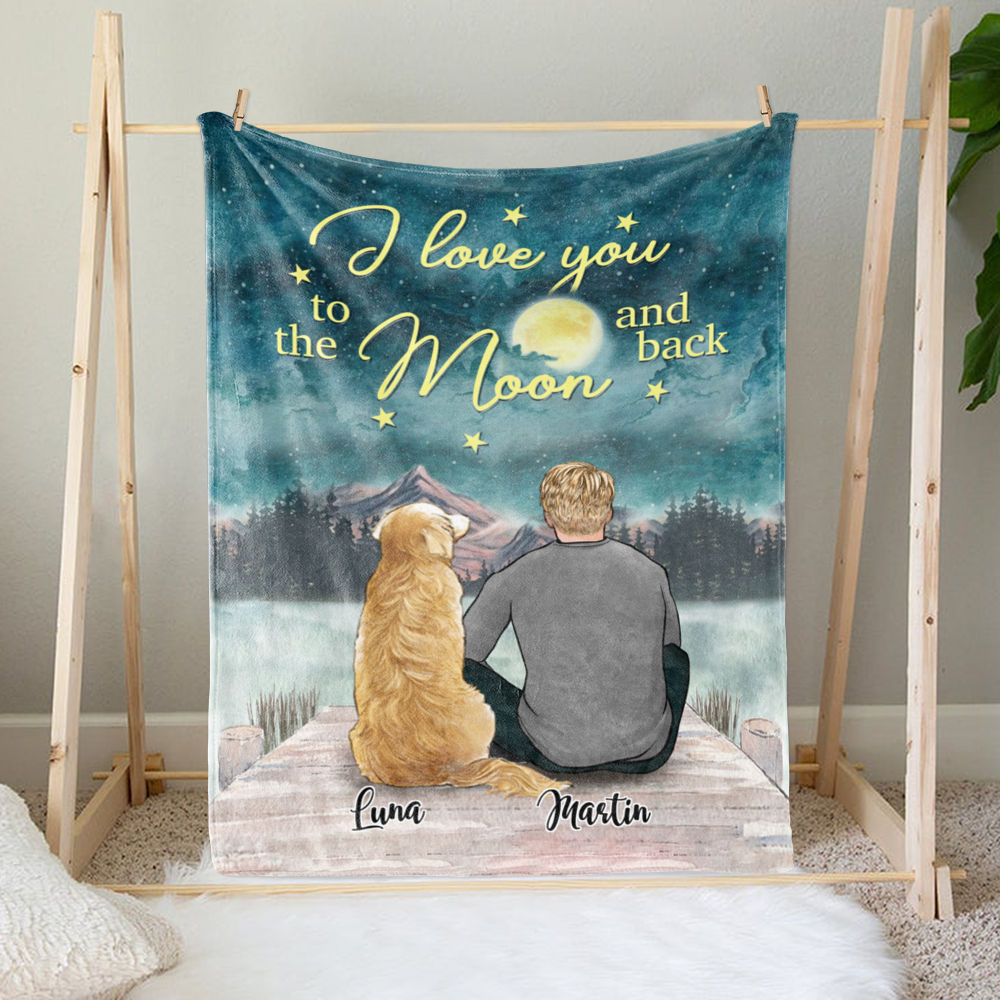 Personalized Blanket - I Love You To The Moon And Back Custom Blanket_1
