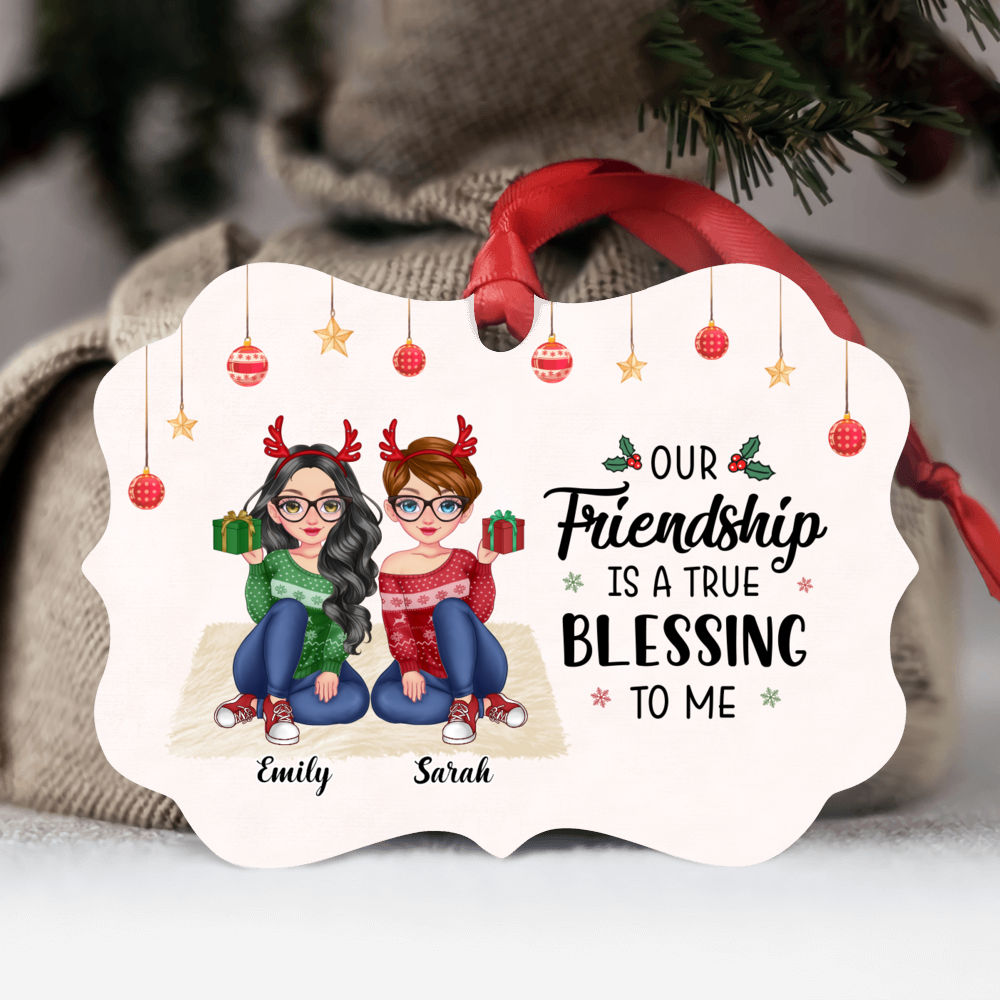 Personalized Ornament - Best Friends Ornament - Our Friendship is a true blessing to me_1