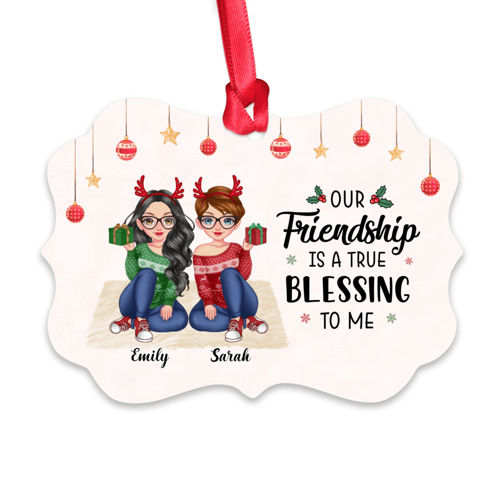 Personalized Ornament - Best Friends Ornament - Our Friendship is a true blessing to me_2