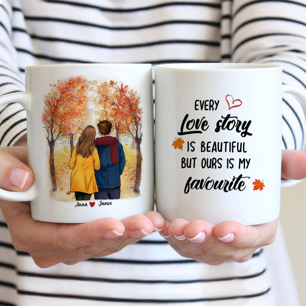 Gossby Taza personalizada con texto en inglés Every love story is  beautiful but our is my favorite Couple Togeth, taza para parejas, regalo  a juego