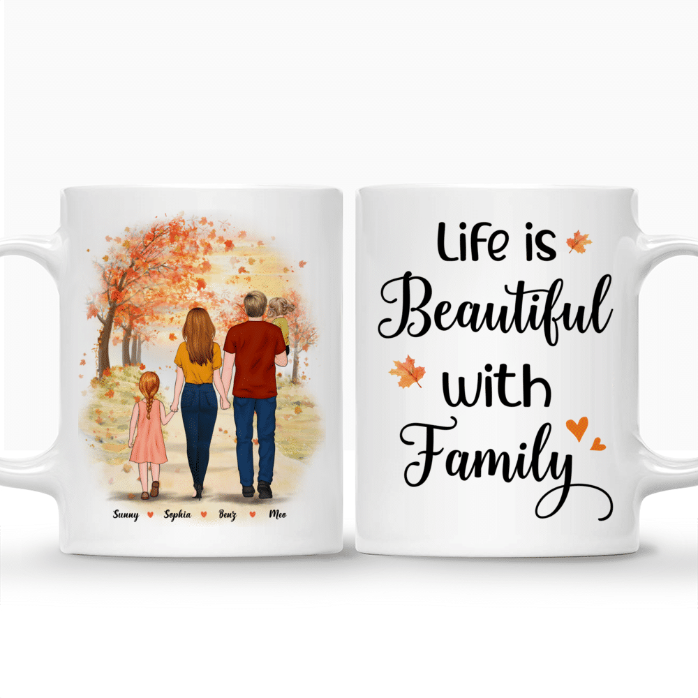 Personalized Mug - Life Is Beautiful With Family (Autumn Family)_3