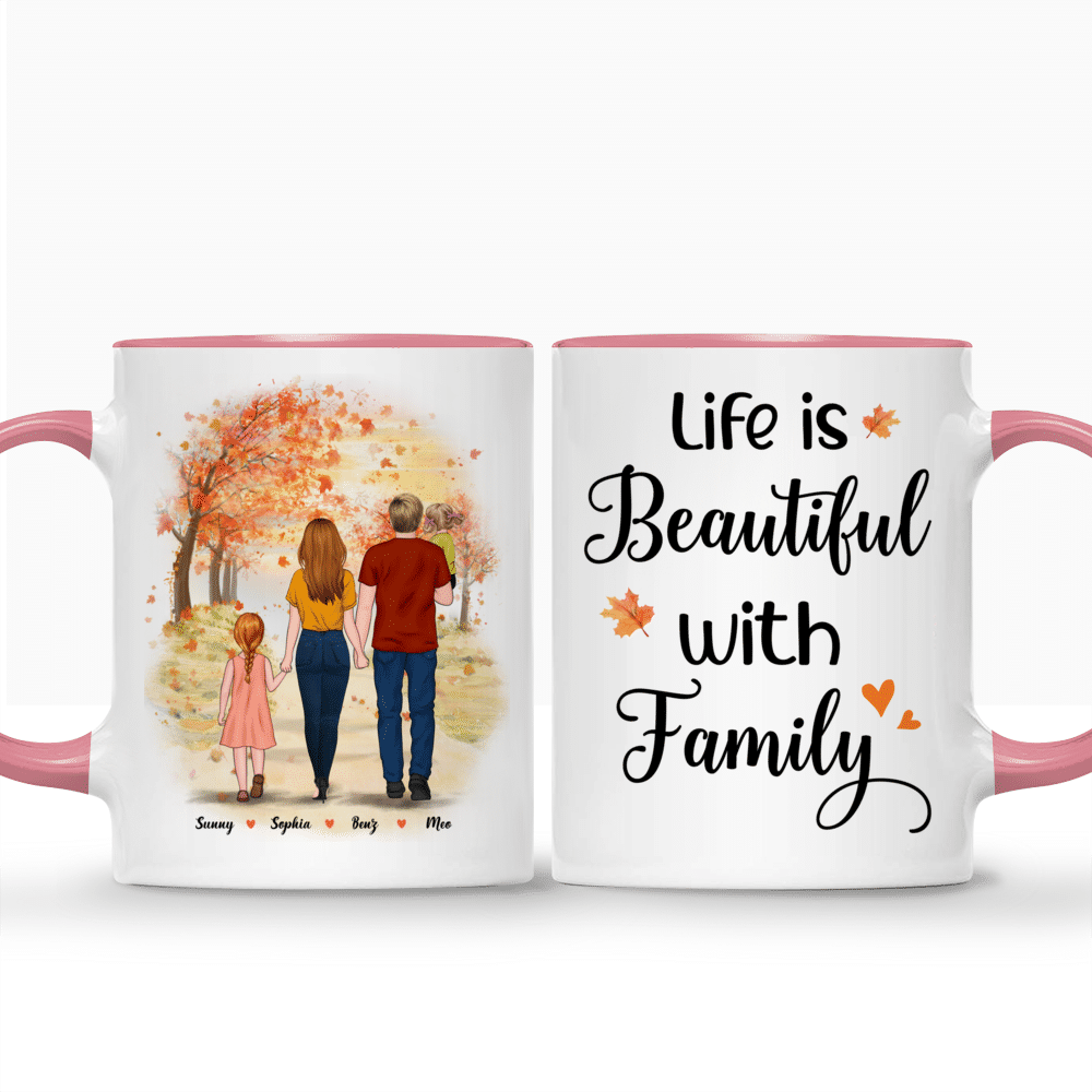 Personalized Mug - Life Is Beautiful With Family (Autumn Family)_3