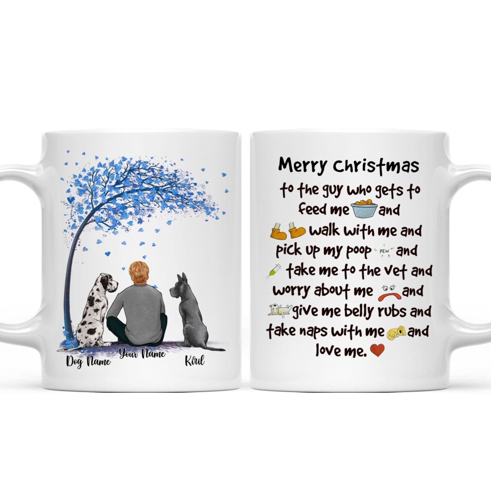 Man and Dogs - Merry christmas - Personalized Mug_3