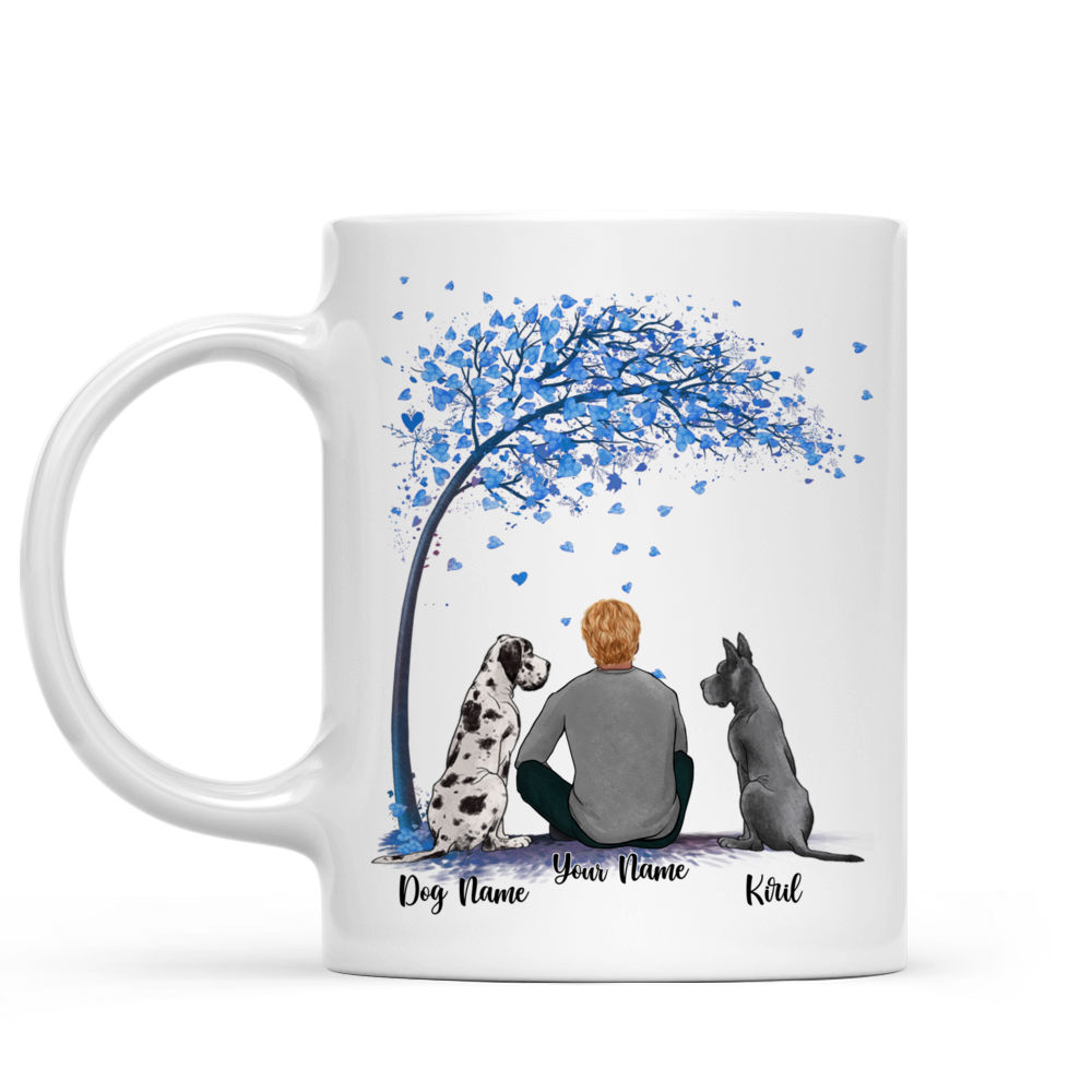 Man and Dogs - Merry christmas - Personalized Mug_1