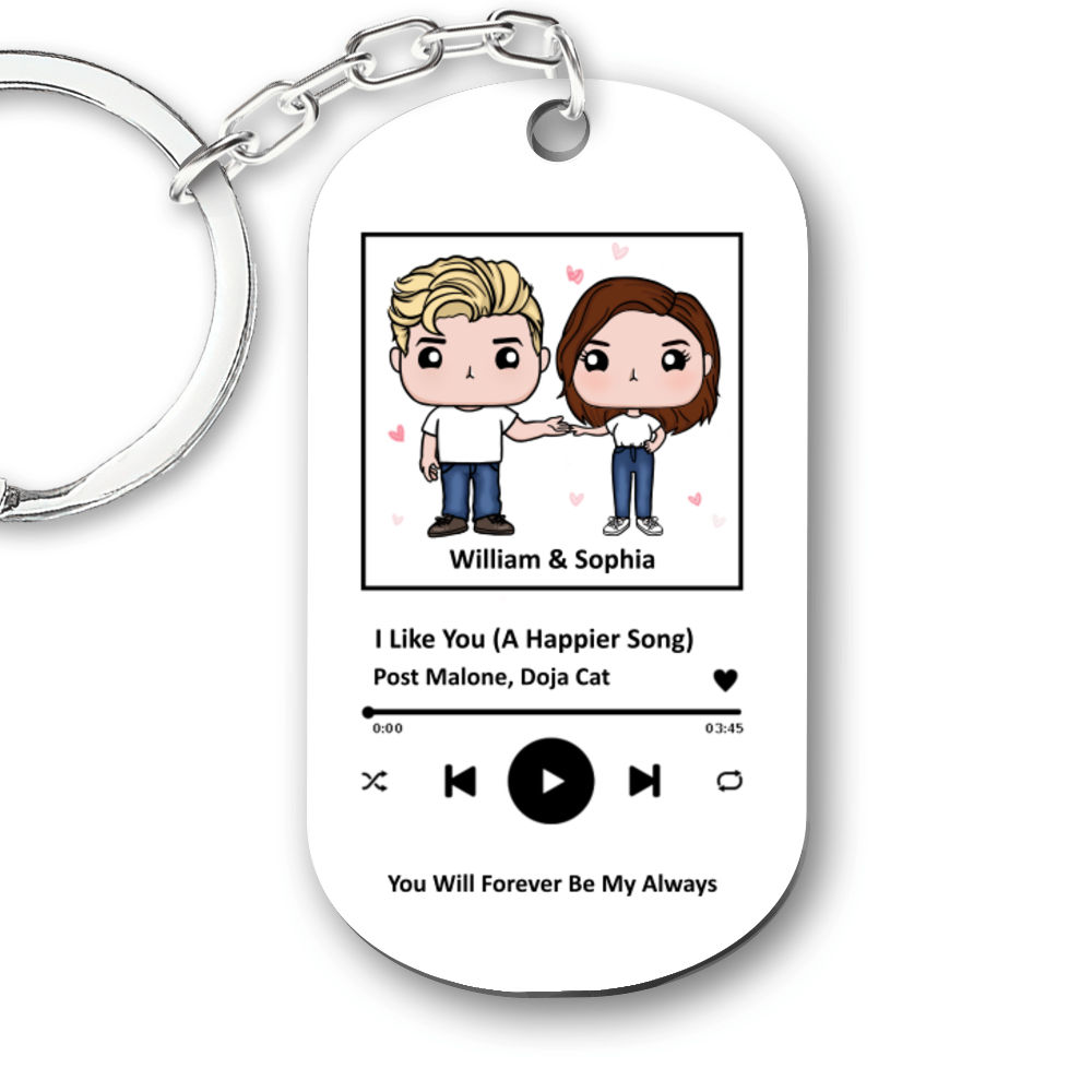 Personalized Keychain - Song Keychain - Couple Figure - Anniversary Gifts - Valentine's Day Gifts For Her, Him, Wife, Husband, Girlfriend Gifts For Couple_3