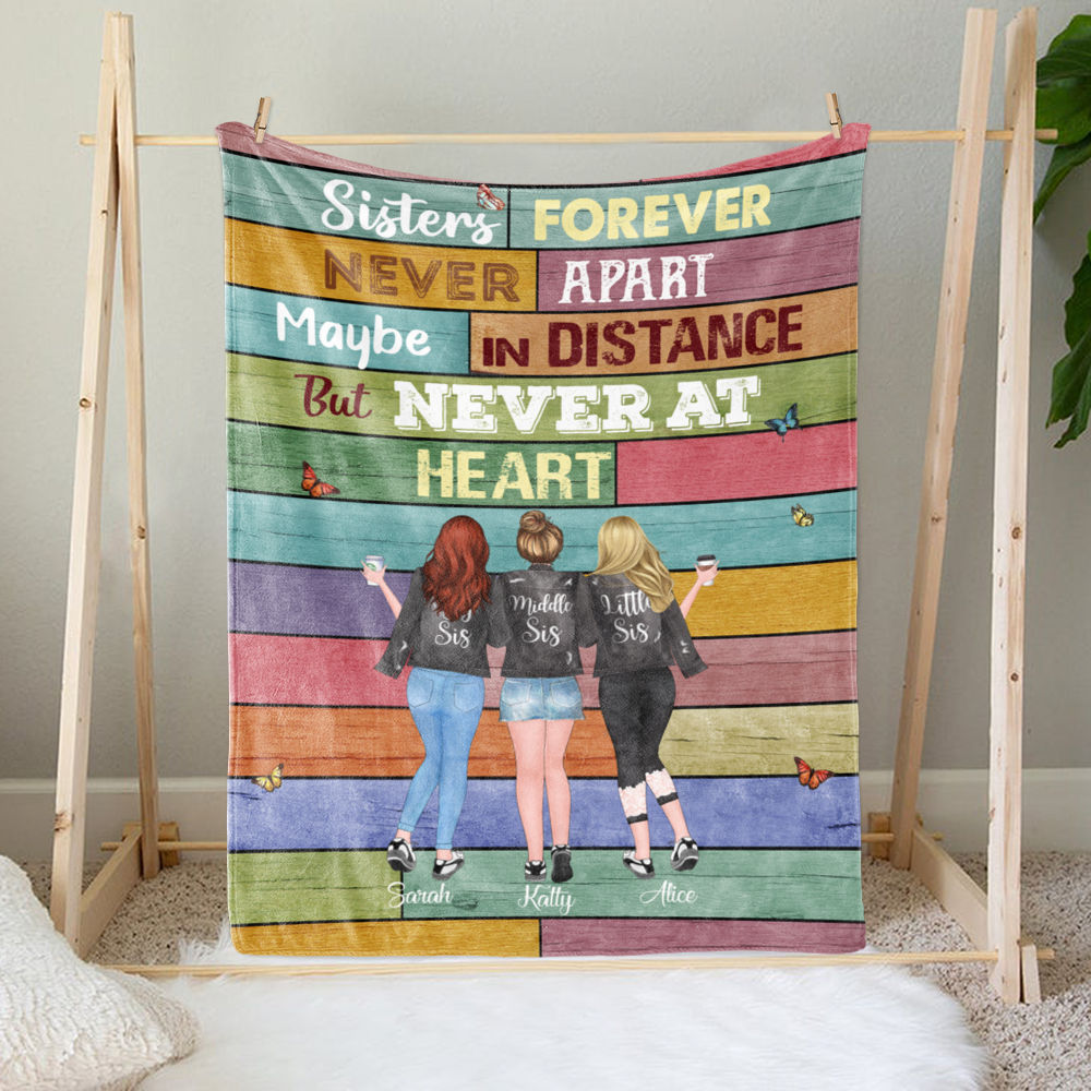 Custom Fleece Blanket - Sister Forever, Never Apart_1